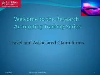 Welcome to the Research Accounting Training Series