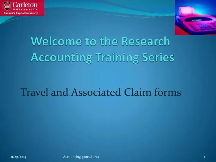 welcome to the research accounting training series