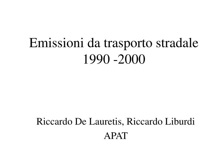 emissioni da trasporto stradale 1990 2000