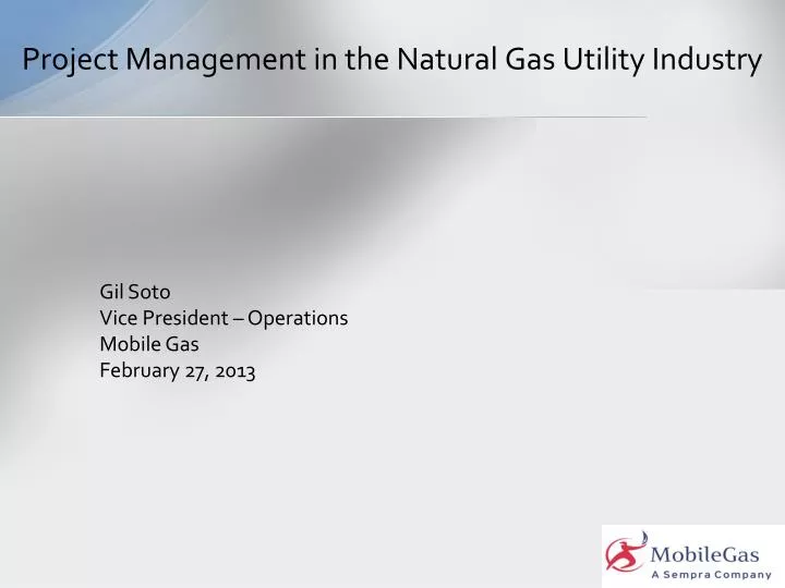 project management in the natural gas utility industry