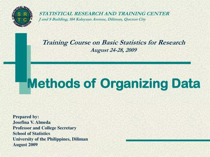 methods of organizing data