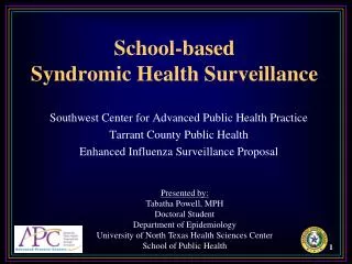 School-based Syndromic Health Surveillance
