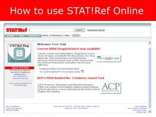 How to use STAT!Ref Online