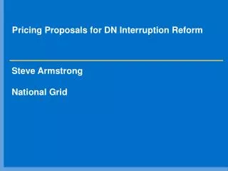 Pricing Proposals for DN Interruption Reform