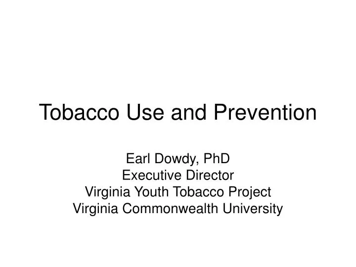 tobacco use and prevention