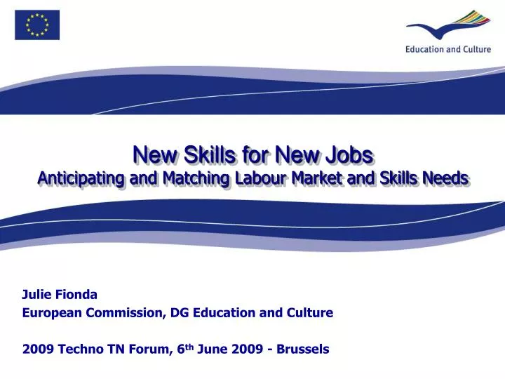 new skills for new jobs anticipating and matching labour market and skills needs