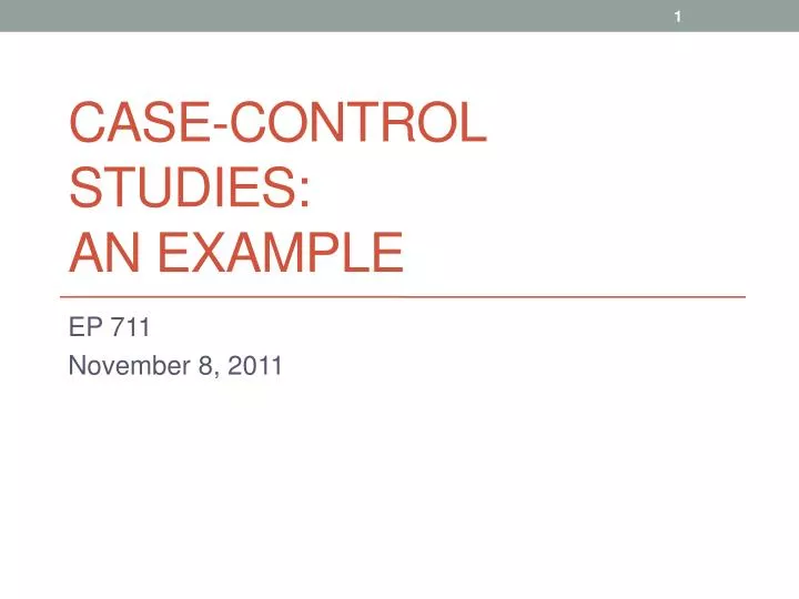 case control studies an example