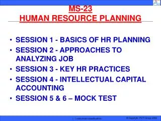 MS-23 HUMAN RESOURCE PLANNING