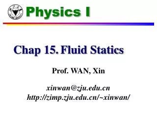 Chap 15.	Fluid Statics
