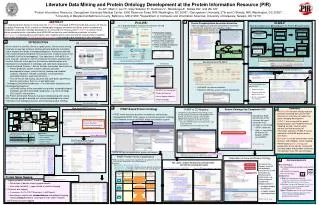 Literature Data Mining and Protein Ontology Development at the Protein Information Resource (PIR)