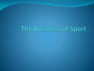 The Business of Sport