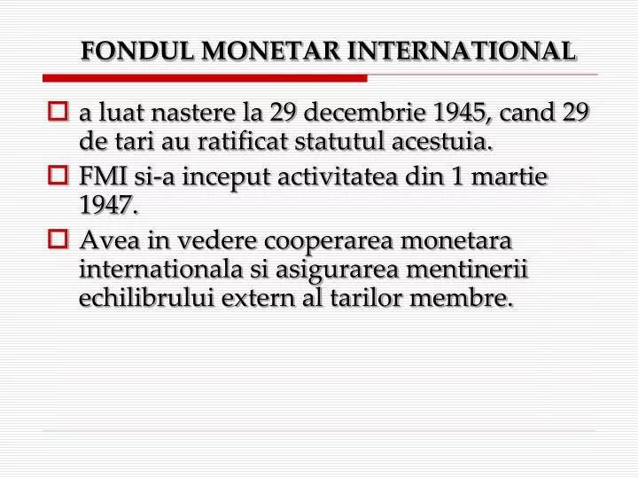fondul monetar international