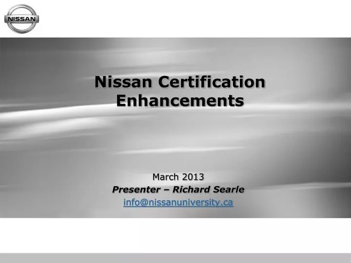 nissan certification enhancements