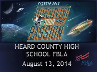 HEARD COUNTY HIGH SCHOOL FBLA August 13, 2014