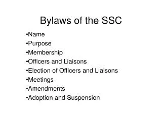 Bylaws of the SSC