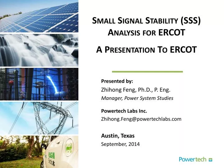 small signal stability sss analysis for ercot a presentation t o ercot