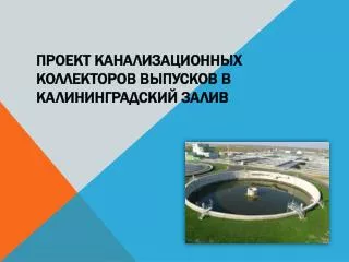 Проект канализационных коллекторов выпусков в Калининградский залив
