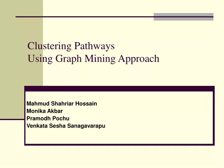 clustering pathways using graph mining approach