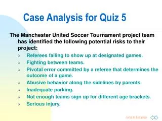 Case Analysis for Quiz 5