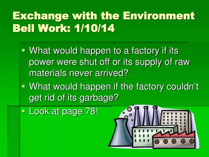 exchange with the environment bell work 1 10 14