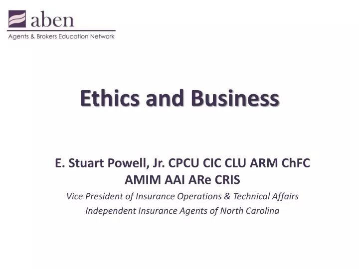 ethics and business