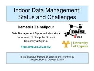 Indoor Data Management: Status and Challenges