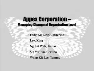 Appex Corporation – Managing Change at Organization Level