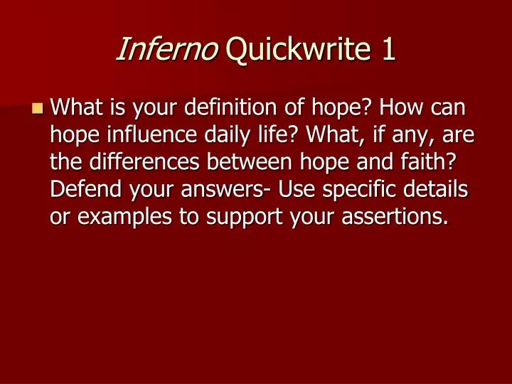 inferno quickwrite 1