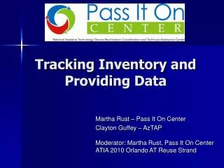 Tracking Inventory and Providing Data
