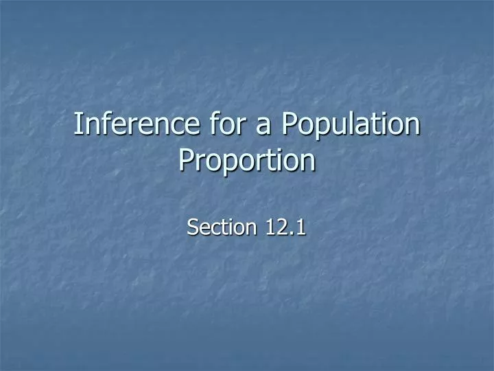inference for a population proportion