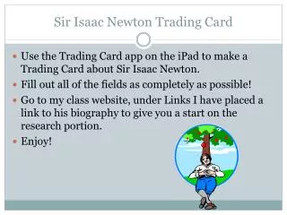 Sir Isaac Newton Trading Card