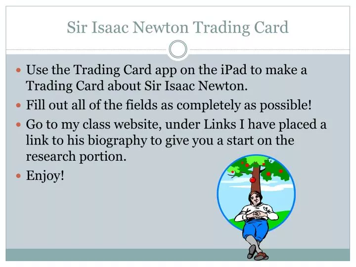 sir isaac newton trading card