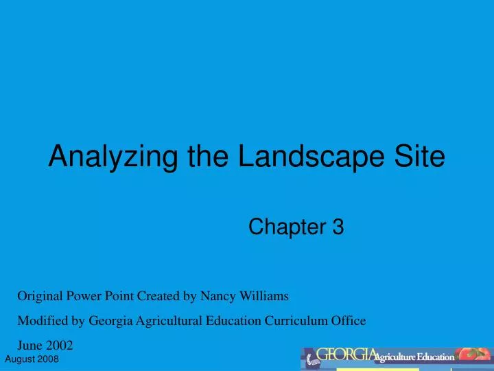 analyzing the landscape site