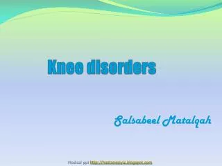 Knee disorders