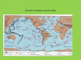 Tectonic boundaries and hot spots