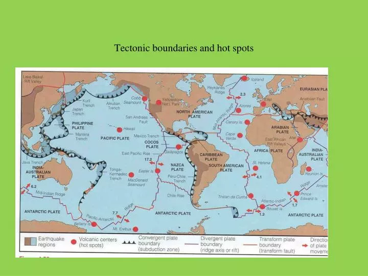 tectonic boundaries and hot spots