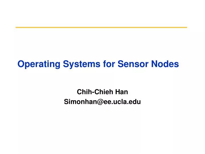 operating systems for sensor nodes