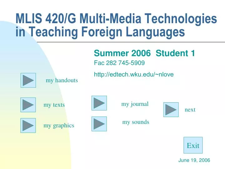 mlis 420 g multi media technologies in teaching foreign languages