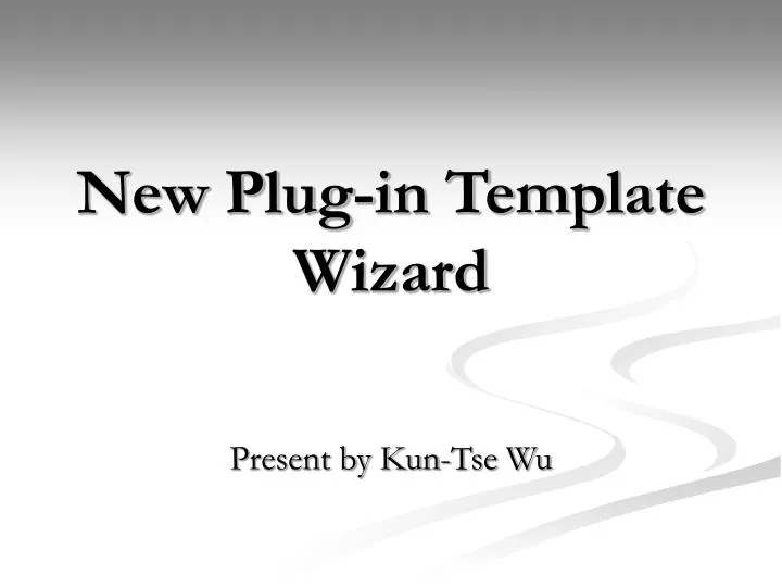 new plug in template wizard