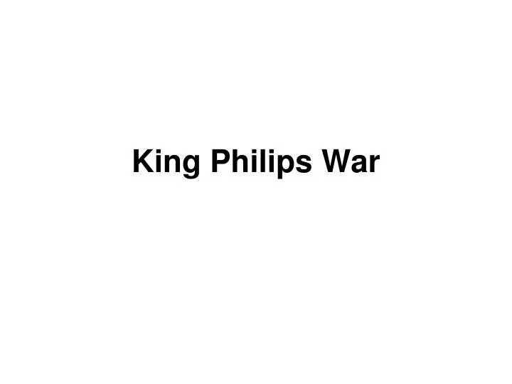 king philips war