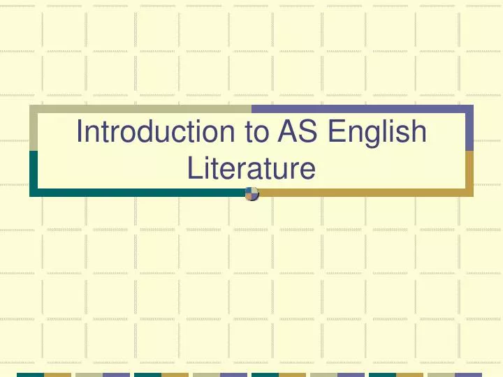 introduction to as english literature