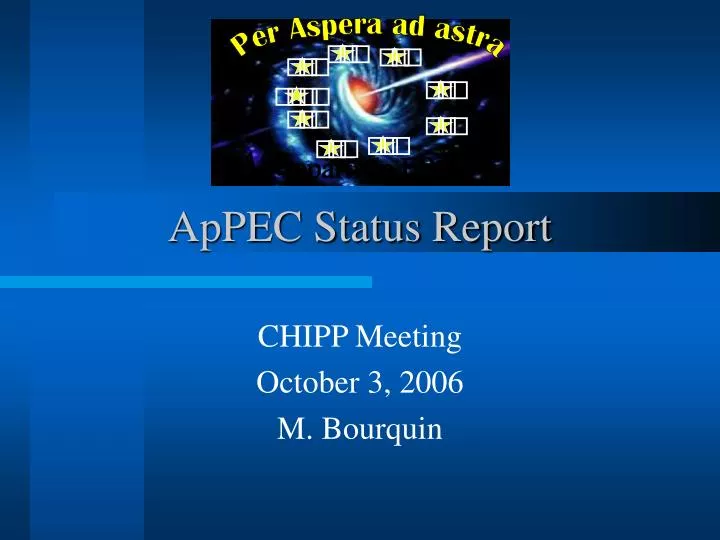 appec status report