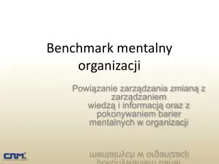 Benchmark mentalny organizacji