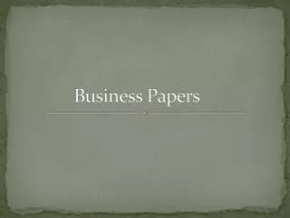 Business Papers