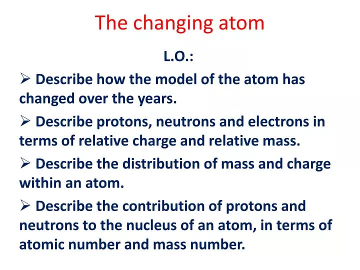 the changing atom