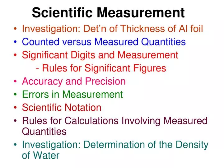 scientific measurement