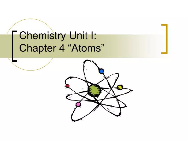 chemistry unit i chapter 4 atoms