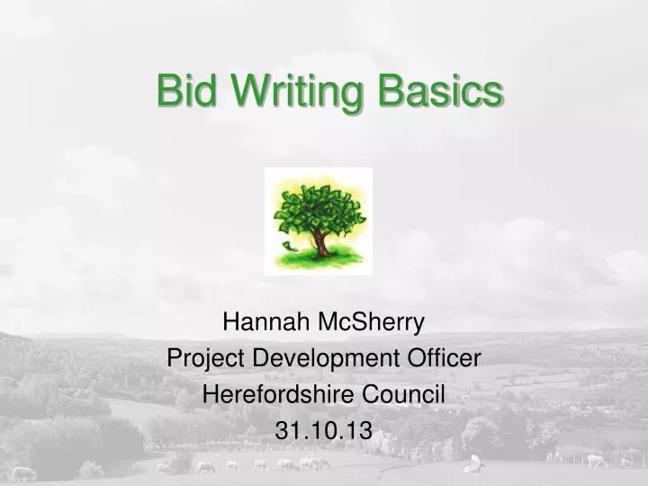 bid writing basics