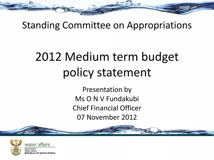 2012 medium term budget policy statement