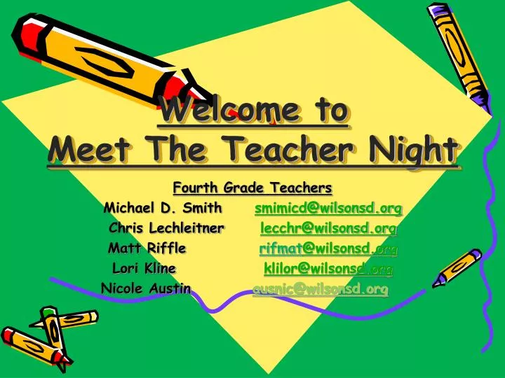 welcome to meet the teacher night